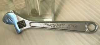 Vintage Williams Superjustable 8 " Adjustable Crescent Wrench Made In Usa