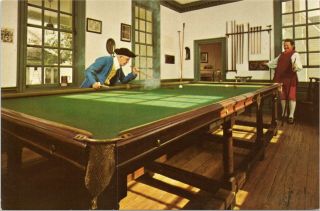 Colonial Williamsburg: Raleigh Tavern - Billiard Room - Virginia Postcard