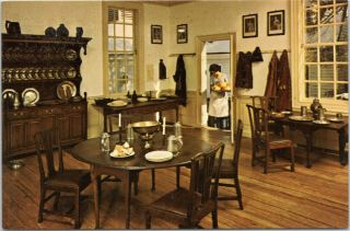 Colonial Williamsburg: Raleigh Tavern - Public Dining Room - Virginia Postcard
