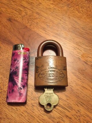 Vintage Thesco Pad Lock With Key