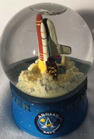 Kennedy Space Center Nasa Space Shuttle Apollo Snow Globe Euc Rare