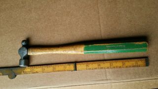 Vintage Proto Tools 4 Oz Small Ball Peen Hammer.  Good Solid Hammer Green Handle