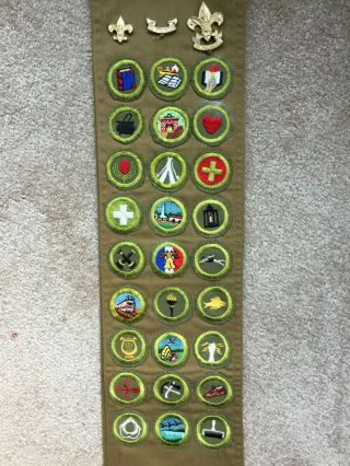 Vintage Boy Scout Merit Badge Sash – 1952 To 1954