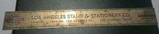 Los Angles Stamp & Stationery Co Metal Advertising Ruler By Mar - King