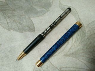 MB Noblesse Marble Blue Lacquer Rollerball Pen Missing Cap 2