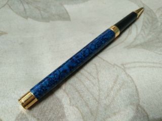 MB Noblesse Marble Blue Lacquer Rollerball Pen Missing Cap 5