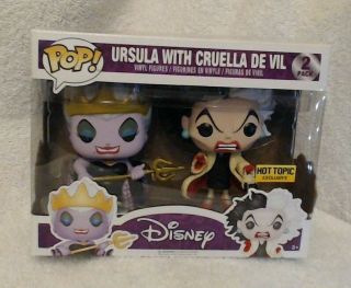 Funko Pop Disney Ursulla & Cruella De Vil (2 Pack) Hot Topic Exclusive