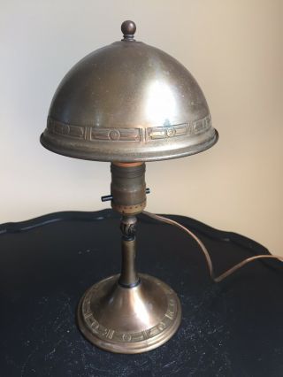 Antique 1920s Greist Table Lamp / Wall Sconce Arts & Crafts Metal Brass