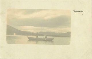Rp Norway Fishing Boat On Fjord Real Photo C1914