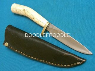 Vintage Fred Bruner Wis Custom Mountain Man Stag Hunting Skinning Survival Knife