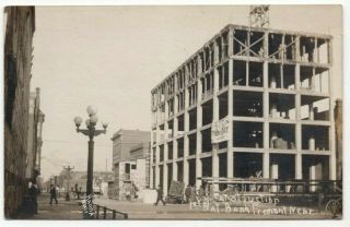 Construction Of 1st National Bank Fremont Ne Nebraska Antique Rppc Postcard