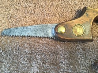 Antique H.  Disston & Sons Keyhole Hand Saw with Modified blade 12/27/1887 Pat. 3