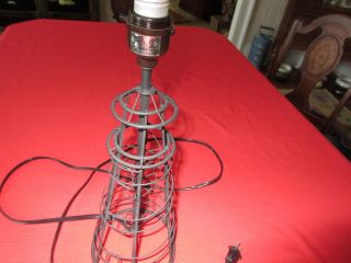 MID CENTURY MODERN LAMP BLACK WIRE WRAPPED BASE 16 