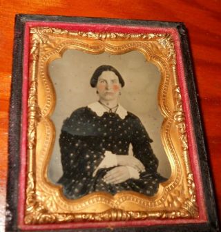 1/9th Size Plate Of Young Woman In A Half Case