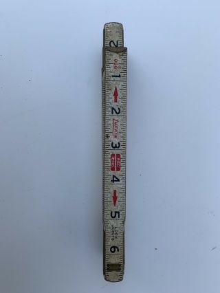 Lufkin Red End Vintage Folding Ruler Yard Stick Made In Usa 72 Inches