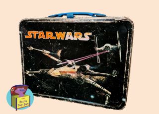Star Wars Metal Thermos Lunch Box 20th Century Fox Corp.  (1977)