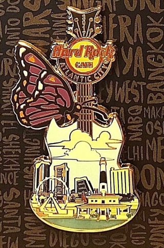 Hard Rock Cafe Atlantic City Pin Jersey Butterfly Guitar 2017 95114 LE 2