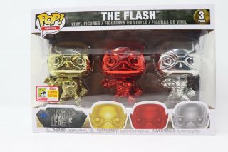 Funko Pop Pop Heroes: Chrome Flash 3 - Pack - Limited Edition Sdcc 2018