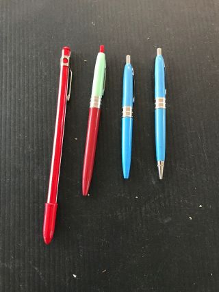 (4) Vintage Pens Arnold Art Deco Retro Blue Green Red D17