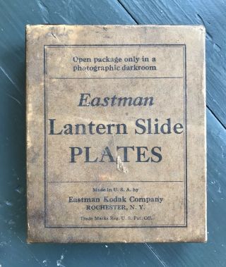 Antique Eastman Glass/magic Lantern Slide Plates - Vintage Boy Scouts Box