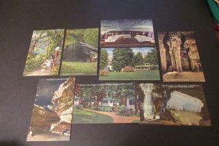 8 Vintage Postcards Mammoth Cave Ky Linen Rppc Unposted