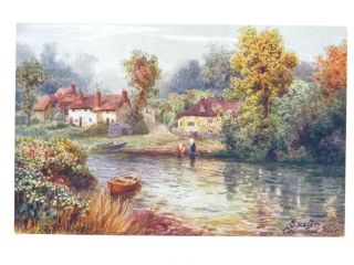Antique Colour Printed Postcard Tucks Oilette Exeter Countess Weir
