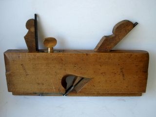 Antique Wood Dado Plane With Depth Stop.  1/4 " Iron.  Sandusky Tool Co.  62