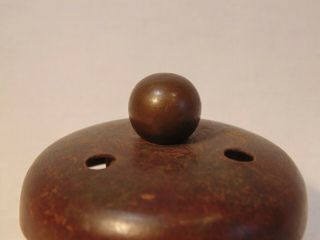 ANTIQUE BRONZE HANDEL LAMP BALL FINIAL GREAT CHOCOLATE BROWN PATINA 5