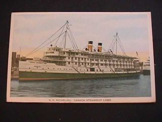 1943 S.  S.  Richelieu,  Canada Steamship Lines Postcard