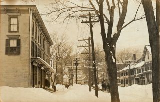 Ludlow,  Vt Rppc Main Street After A Snowstorm 1909
