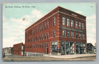 Dow Coal Co—mcalester Ok Rare Antique—pittsburg County Oklahoma Postcard 1909