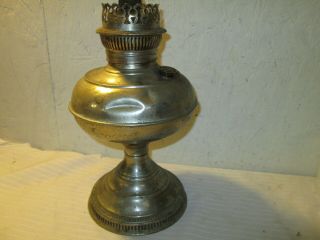Antique Rayo Co.  Nickel Plate ? Kerosene Oil Lamp.  early 3