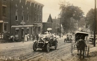 Waterbury,  Vt Rppc Fourth Of July Parade 1912