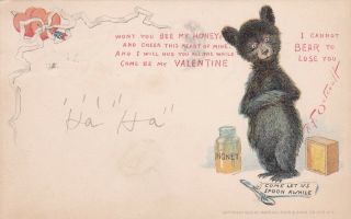 Bear Be My Valentine Postcard 1905 R.  F.  Outcault Tucks Artist Signed