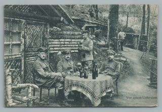 German Soldiers Drinking Wine Ak Rare Antique Wwi Army Officers Soldiers Heer