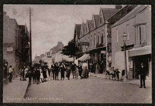 1904 Highbridge Church Street Postcard Scene Near Bridgwater Sedgemoor
