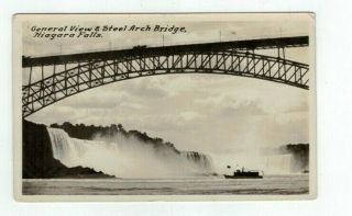 Ny Niagara Falls York Antique Photo Post Card Steel Arch Bridge
