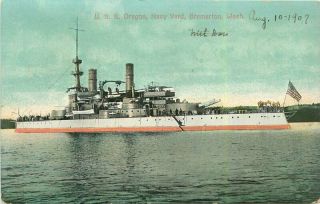 Acton Great White Fleet Navy Military 1907 Uss Oregon Bremerton Washington 5400