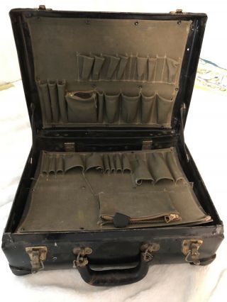 Vintage Bell System B Telephone Lineman Repairman Black Tool Box Hard Case