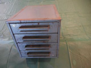 Vintage 4 Drawer Metal Storage Cabinet Chest Industrial Parts Bin