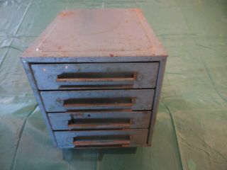 Vintage 4 Drawer Metal Storage Cabinet Chest Industrial Parts Bin 2
