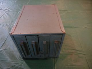 Vintage 4 Drawer Metal Storage Cabinet Chest Industrial Parts Bin 8