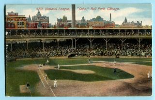Antique 1910 Chicago Cubs Baseball Stadium National League