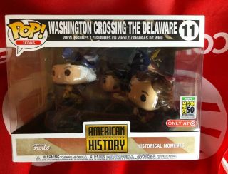 Funko Pop Sdcc 2019 Icons George Washington Crossing The Delaware Exclusive Set