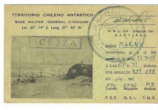 Qsl 1955 Chile Antarctica Radio Card