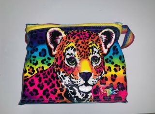 Vintage Lisa Frank Rainbow Stripes Handle Tiger Colorful Cheetah Lunch Bag Tote