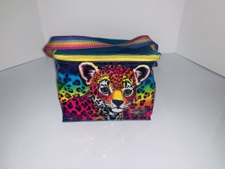 Vintage Lisa Frank Rainbow stripes handle Tiger Colorful Cheetah Lunch bag tote 2