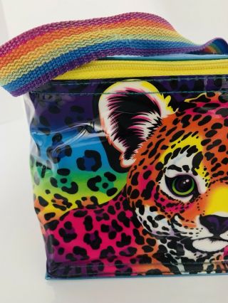 Vintage Lisa Frank Rainbow stripes handle Tiger Colorful Cheetah Lunch bag tote 3