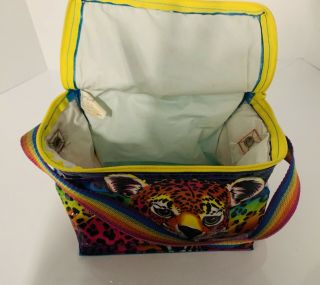 Vintage Lisa Frank Rainbow stripes handle Tiger Colorful Cheetah Lunch bag tote 6