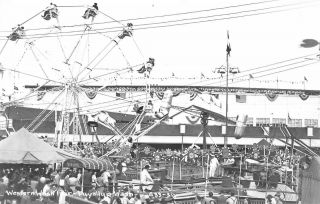 Rppc Western Washington Fair Puyallup Ferris Wheel Tilt - A - Whirl C1940s Postcard